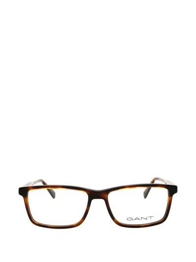 Gant Rectangle-frame Glasses In Brown