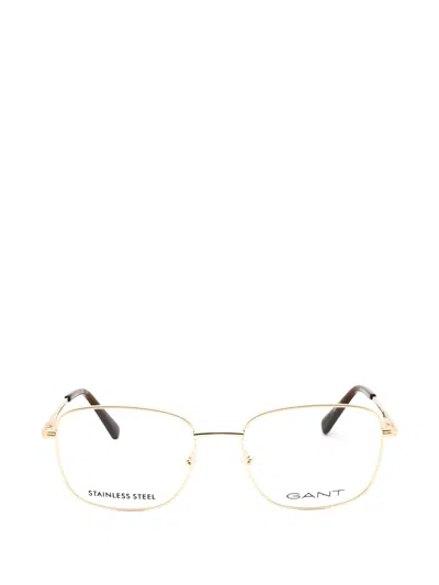 Gant Rectangle-frame Glasses In Gold