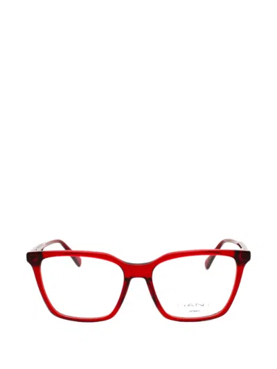 Gant Rectangle-frame Glasses In Red
