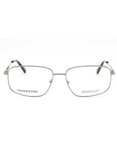Gant Rectangular Men's Eyeglasses - Ga50097 Model In Silver
