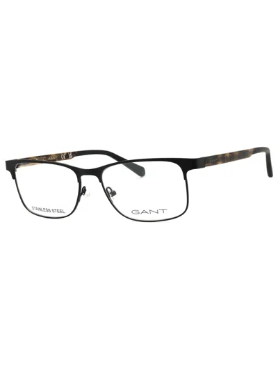 Gant Rectangular Metal Men's Eyeglasses In Black