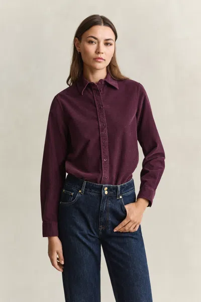 Gant Regular Corduroy Shirt In Red