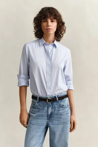 Gant Regular Fit Classic Poplin Shirt In Blue