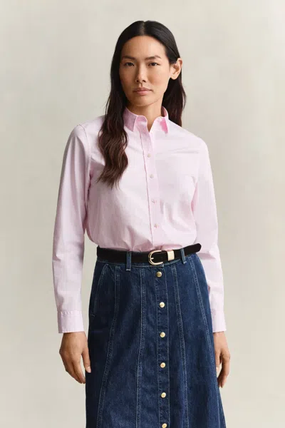 Gant Regular Fit Classic Poplin Shirt In Pink