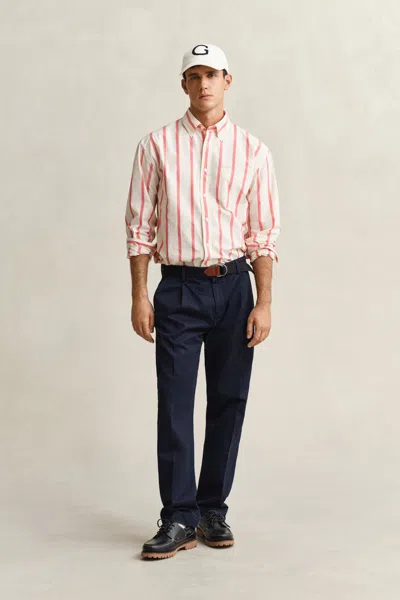 Gant Regular Fit Cotton Twill Chinos In Pink
