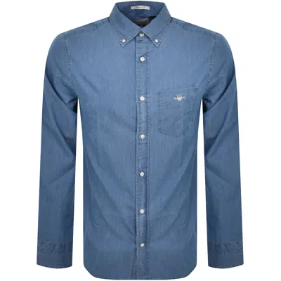 Gant Regular Fit Indigo Shirt Light Blue