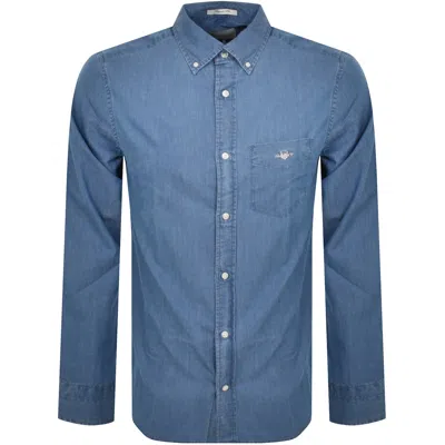 Gant Regular Fit Indigo Shirt Light Blue