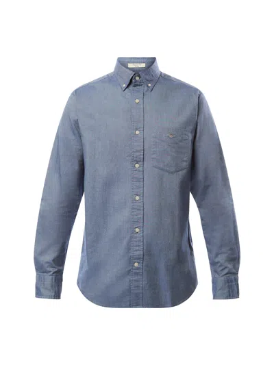 Gant Regular Fit Oxford Shirt In Persian Blue