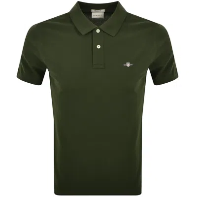 Gant Regular Fit Shield Pique Polo T Shirt Green