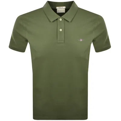 Gant Regular Fit Shield Pique Polo T Shirt Green