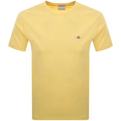 Gant Regular Fit Shield T Shirt Banana Yellow
