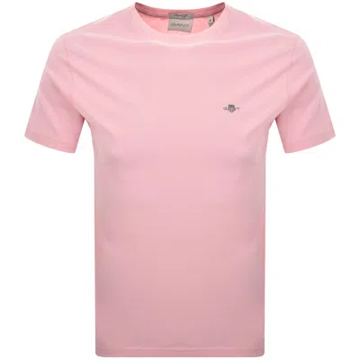Gant Regular Fit Shield T Shirt California Pink