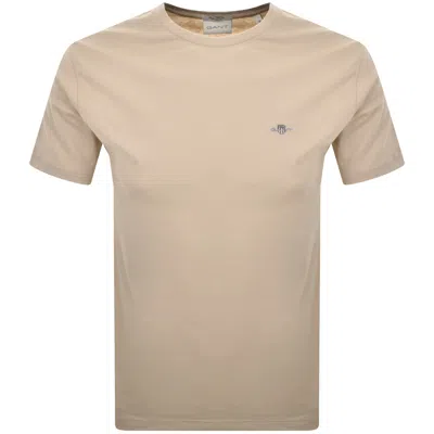 Gant Regular Fit Shield T Shirt Dry Sand Beige