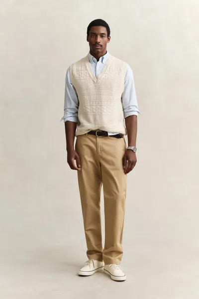 Gant Regular Fit Smart Chinos In Brown