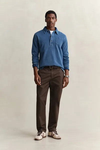 Gant Regular Fit Smart Chinos In Blue