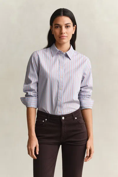 Gant Regular Fit Striped Classic Poplin Shirt