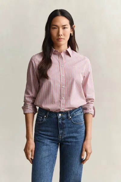 Gant Regular Fit Striped Classic Poplin Shirt