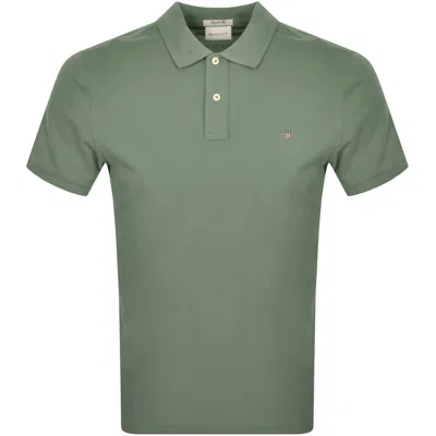 Gant Regular Shield Pique Polo T Shirt Green