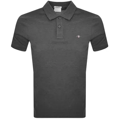 Gant Regular Shield Pique Polo T Shirt Grey