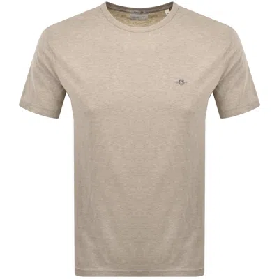 Gant Regular Shield T Shirt Beige In Gray