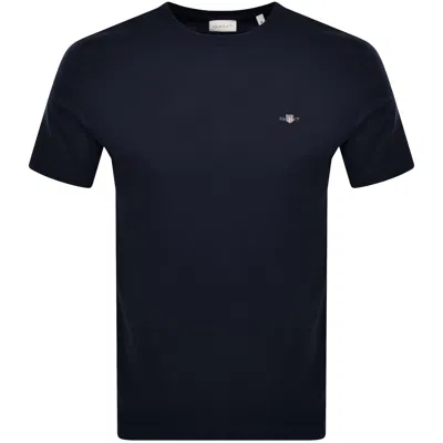 Gant Mens Seasonal Essential Embroidered Archive Shield T-shirt In Navy