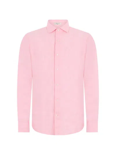 Gant Regular-fit Linen Shirt In Pink