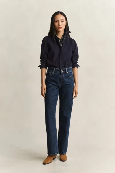 Gant Relaxed Buttoned Jeans In Blue