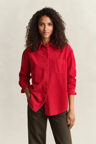 Gant Relaxed Corduroy Shirt In Red