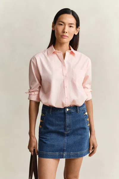 Gant Relaxed Fit Classic Poplin Shirt In Pink