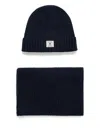 Gant Ribbed Beanie And Scarf In 蓝色