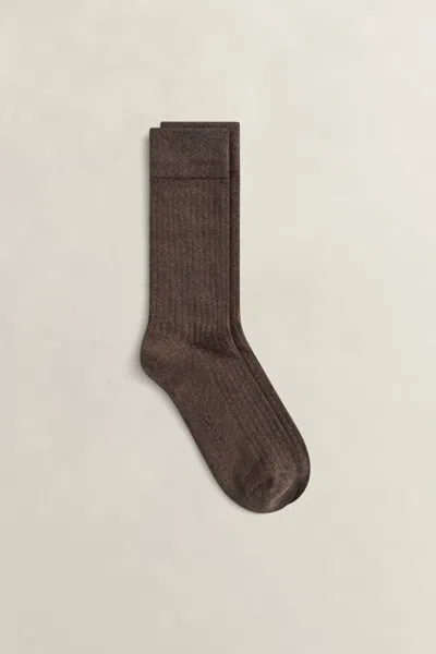 Gant Ribbed Socks In Brown