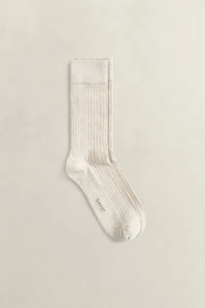 Gant Ribbed Socks In White