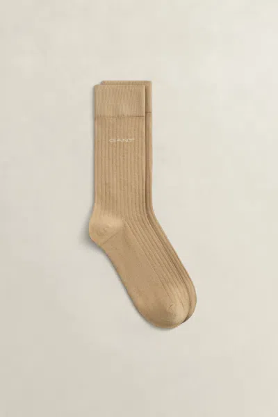 Gant Ribbed Socks In Neutral