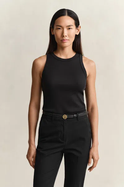Gant Ribbed Tank Top In Black