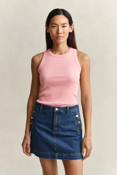 Gant Ribbed Tank Top In Pink
