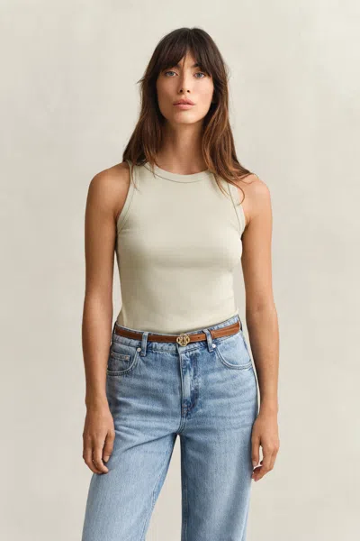 Gant Ribbed Tank Top In Pink