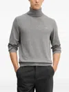 Gant Roll-neck Logo Sweater In Gray