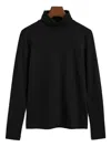Gant Roll-neck Long-sleeve Top In Black