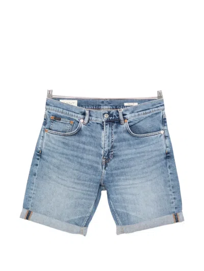 Gant Rolled-hem Denim Shorts In Blue