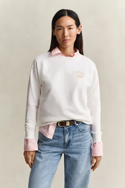 Gant Rope Graphic Sweatshirt In White