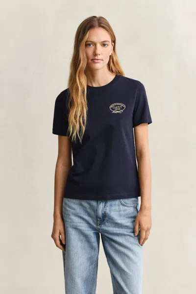 Gant Rope Graphic T-shirt In Blue