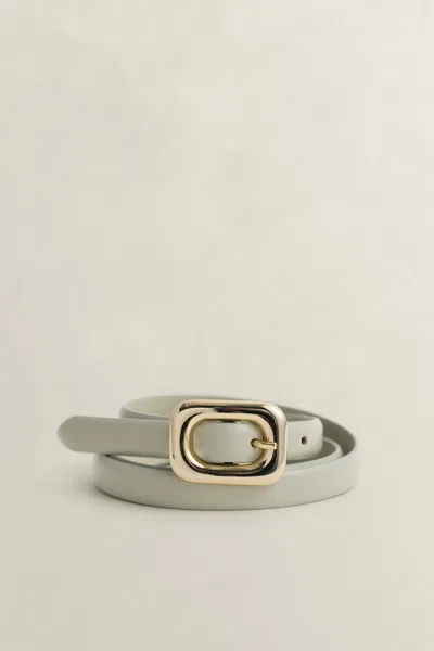 Gant Rounded Buckle Leather Belt In Green