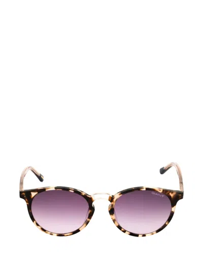 Gant Round-frame Tortoiseshell-effect Sunglasses In Brown