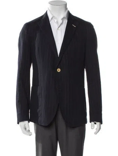 Pre-owned Gant Rugger Striped Peacoat In Blue