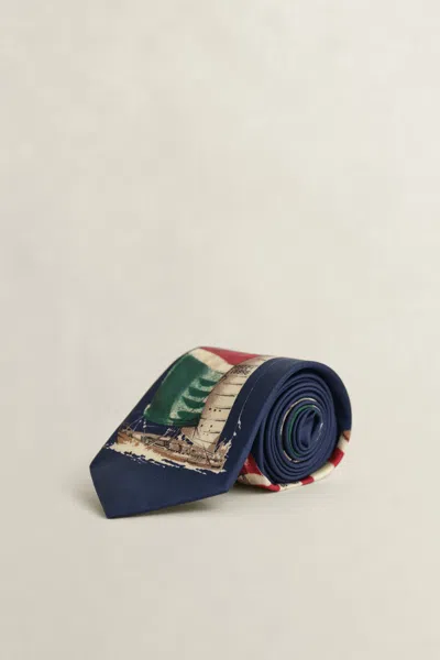Gant Sailing Boat Tie In Blue