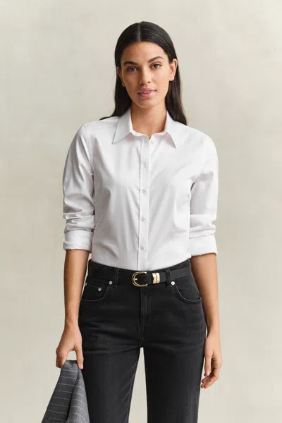 Gant Sateen Shirt In White