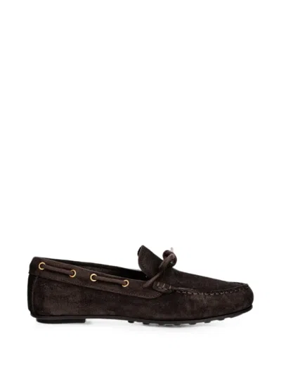Gant Seabaya Bow-detail Suede Boat Shoes In Brown