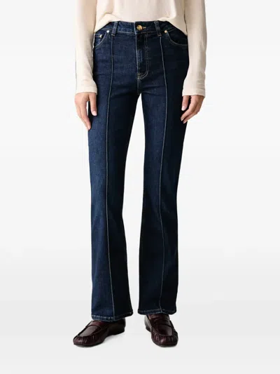 Gant Seam-detail Flared Jeans In Blue