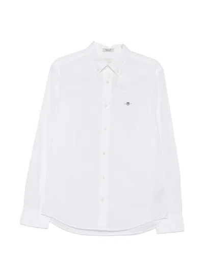 Gant Seersucker Button-fastening Shirt In White