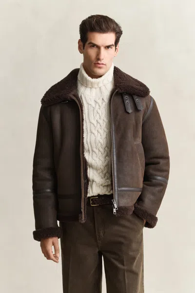 Gant Shearling Jacket In Multi